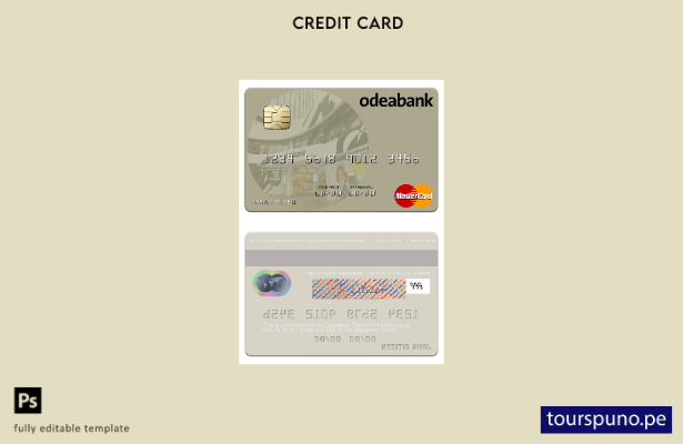 lista para imprimir plantilla de tarjeta maastercard de Odeabank de Turquía